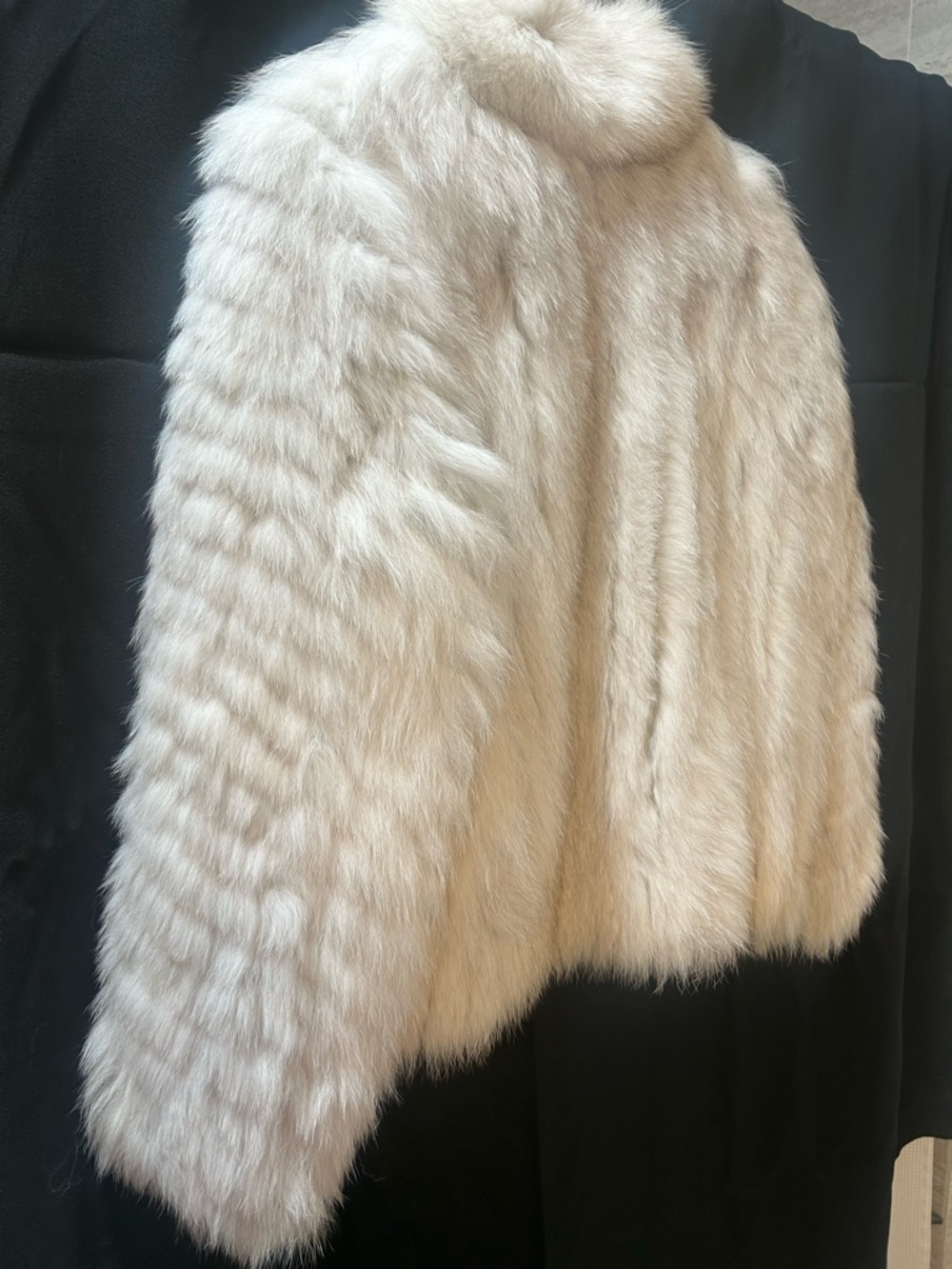 Vintage Genuine Fox Fur Coat White Cream Short Ranched Vintage Women's Medium M - Picture 4 of 13